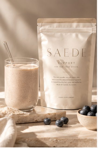 Support blended into a vanilla smoothie.